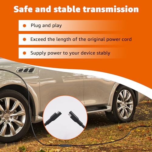 12Ft SAE Cable Replacement for Battery Tender Extension Cable - Compatible with Battery Tender Chargers Quick Connect Plugs for Motorcycles, Cars, ATVs, and More (081-0148-12)（1PC - size: 1