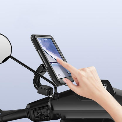 Hemobllo Waterproof Motorcycle Phone Mount with 360° Rotation & Sensitive Touch Screen for Rain, Mud & Vibration Protection — Bike, Motorcycle, Scooter & ATV Handlebars, for Cyclists & Riders