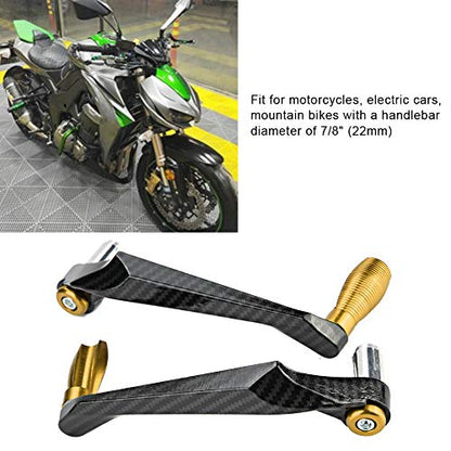 7/8inch Universal 22MM CNC Handlebar Brake Clutch Lever Hand Guard Protector for Motorcycle (Gold)