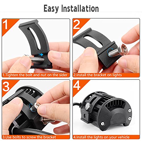 LED Light Bar Mounting Bracket - Mounting Brackets Universal Adjustable Slide Mounted Base for Work Light Bar LED Pod (Pack of 2) - size: Light Bar Adjustable Brackets