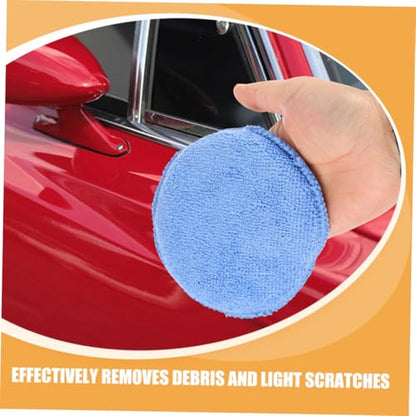 4pcs Car Wax Applicator Pads Round Microfiber Cleaning Buffing Sponges for Polishing Vehicles Lightweight Versatile Scratch Maintenance for Cars Motorcycles and