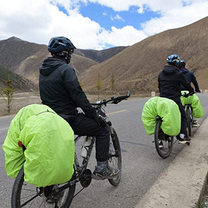 Bicycle Rear Rack Rain Cover Bike Trunk Rain Cover 100L Green - color: 80L - 100L Green, size: 80L - 100L