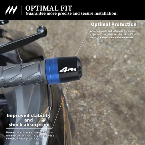 Motorcycle Handlebar End Weights For Ninja ZX-4RR 2023-2025 Heavy Duty Stainless Steel & Aluminum Bar Ends with Vibration Dampers Universal 8mm Fit Accessories (Blue) - color: Blue
