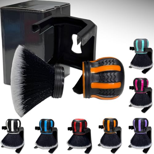 Ultra Soft Detailing Brush, Handle XL Brush - Ultra Soft Bristles, Multi-Color Handles, Removable Brush Heads, with Storage Rack, Covers Large Area Inside or Outside Vehicles(Orange) - color: Orange