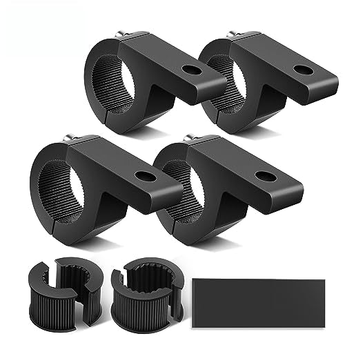Nilight - 90028D 4PCS LED Light Bar Horizontal Bar Clamp Mounting Kit Fit on 0.75" 1" 1.25" Bull Bars Roof Racks Roll Cages for ATV UTV and Trucks, 2 Years Warranty,Black - size: 4-Pack (Mini)