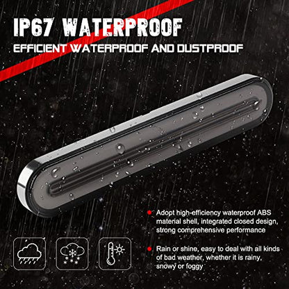 100 LED Trailer Tail Lights, 2835SMD Bright LED Stop/Brake/Sequential Turn Signal Light Bar, Waterproof, DC12-30V - color: Amber&Red