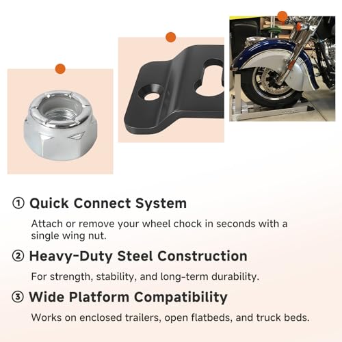 TK-3000 Trailer-Stop Adapter Kit, Compatible with Condor Pit-Stop/Trailer-Stop Wheel Chocks, Quick-Connect Floor Mount Bracket for PS-1500, CHCK-1500, 910-331, Heavy-Duty Steel Base