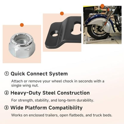 TK-3000 Trailer-Stop Adapter Kit, Compatible with Condor Pit-Stop/Trailer-Stop Wheel Chocks, Quick-Connect Floor Mount Bracket for PS-1500, CHCK-1500, 910-331, Heavy-Duty Steel Base