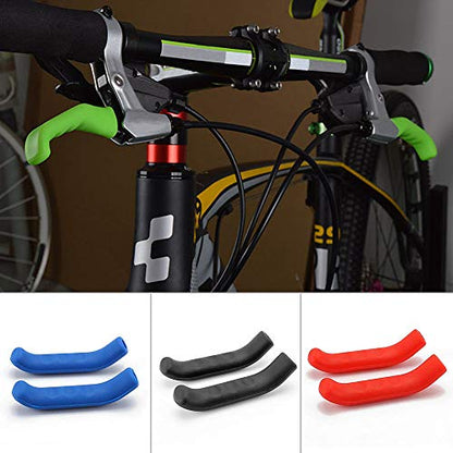 4 Pcs Bicycle Brake Levers Sleeve Silicone Gel Anti-Slip Brake Handle Protection Cover 2 Pair (Green) - color: Green