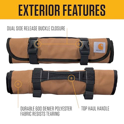 Carhartt Utility Roll Organizer, Durable, Water-Resistant Tool Roll, Gravel, 18 Pocket - color: Gravel, size: 18 Pocket
