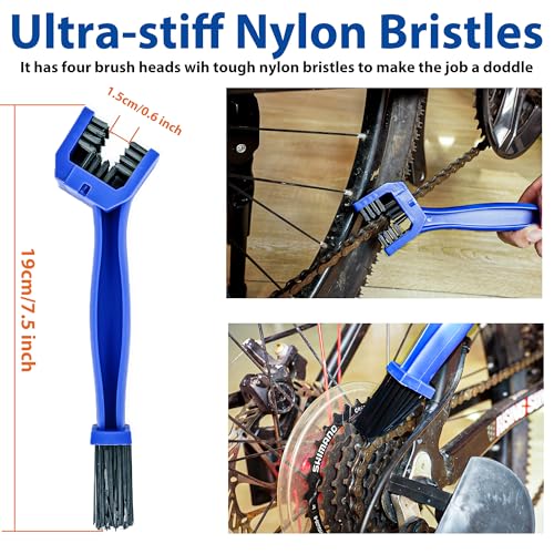 Chain Cleaner Bicycle, Bike Chain Cleaning Tool Kit with Scrubber Brushes and Gear Scraper, Easy Chain Maintenance for Road, Mountain, BMX, and Commuter Bikes