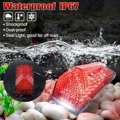 MOVOTOR LED Tail Light 500% Bright Rear Brake Light with White License Plate Lighting Compatible with Dirt Bike Enduro Cafe Custom Honda XR650L XR600R