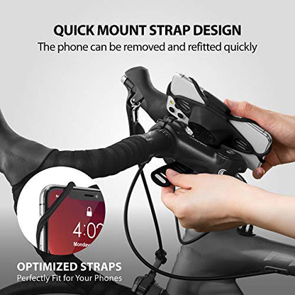 Bone Bike Tie Pro 4, Bike Cell Phone Mount for Stem, Scratch-Free Silicone Holder with Shock-Absorbing Design, Universal Cycling Phone Holder Compatible with Most Smartphones (Black - Stem) - color: Black - Bike Tie Pro 4