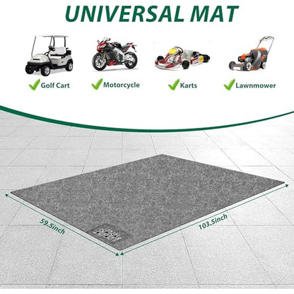 10L0L Golf Cart Premium Garage Floor Mat-Waterproof Anti-Slip Thickened Mat for Golf Cart Motorcycle Mower ATV UTV Parking Mat-106in x 59in - color: Gray