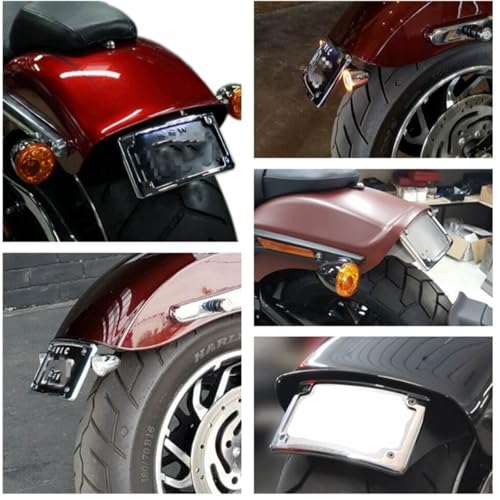 Curved LED License Plate Frame with Illumination Light Compatible with Harley, 12° Curved Design (Chrome) - color: Chrome
