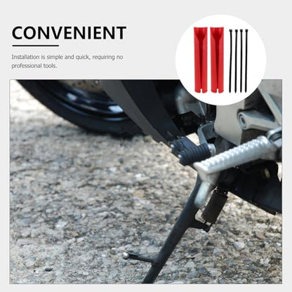 Motorcycle Front Fork Shock Absorber Covers Set, Red Plastic Fork Boots Guard for Dirt Bikes, Off-Road Protective Sleeve Replacement Parts