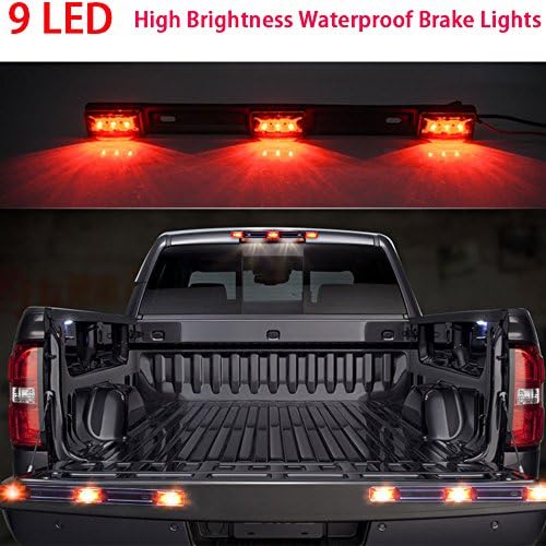 NEW SUN® Stainless Steel 15" 3 Lights 9 LED Identification Light Bar, 2 Pcs Clearance Red Waterproof, High Bright, Surface Mount Sealed ID Indicator for Trucks, Trailers, Camper, RVs, Tractors,Buses - color: 2 Pcs Red