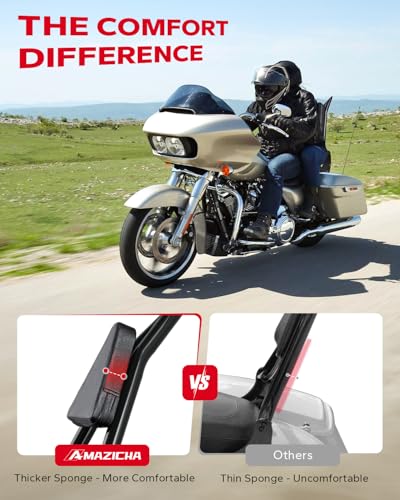 Amazicha Backrest Sissy Bar, Integrated Passenger Sissy Bar, Quick Release Detachable Backrest Fit for Harley Davidson Touring Road King Road Glide Street Glide Electra Glide 2009-2024, Black (28inch) - size: 28inch
