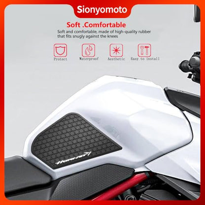 Fuel Gas Tank Pad Protector Stickers Decal Set Compatible with CB750 2023-2024 - Anti-Slip Protective Kit, Black, PVC Rubber Material, 3-Piece