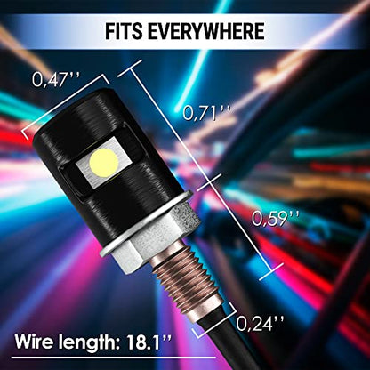 2pc LED License Plate Tag Light 12V Waterproof 6500K Universal | Cool white. Fits motorcycle trailer ATV UTV Jeep truck car RV. License plate bolt screw light replacement