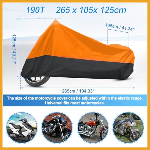 Motorcycle Cover Rain Dust Protector XXL for Harley Davidson Cruiser Sportster Fatboy Softail Dyna Super Glide Replacement