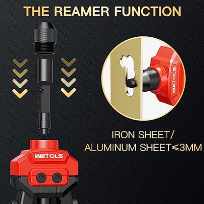 WETOLS 3 in 1 Rivet Nut Tool, Rivet Gun, Reamer Set, Professional Rivet Gun Kit with 5 Rivet Heads and 6 Metric & SAE Mandrels, Hand Riveter Tool with 50 Rivets and 60 Rivet Nuts, Sturdy Case, WE-890 - size: 3 in 1 rivet nut tool