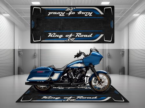 Garage Mat with ST for Cruiser and Custom Motorcycle, Parking Mat, Washable Non-Slip Garage and Showroom Floor Carpet-Rug (Fast Johnnie, Size 2: 102 x 47/260 x 120 cm) - color: Fast Johnnie, size: 3'3" x 7'3" (Oblong)