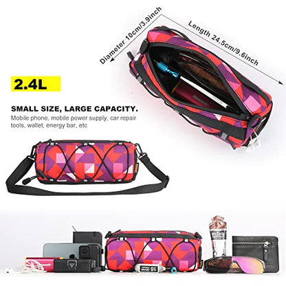 Rhinowalk Bike Handlebar Bag, Bicycle Front Bag Shoulder Bag Storage Bag with Shoulder Strap for Road Mountain Bike Cycling Travel - color: camouflage red