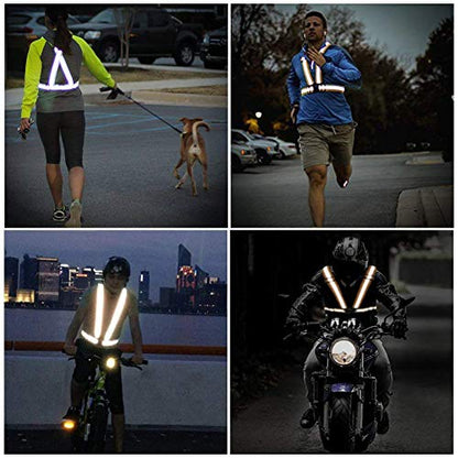 Reflective Vest Running Gear, 2Pack High Visible Safety VES for Cycling Jogging Running Walking, Adjustable for Men Women - color: Blue+Purple