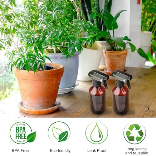 Teyssor Spray Bottles Water Spray Bottle 2 Packs- BPA Free -10 oz/300 ml Plastic Refillable Containers Fine Mist Small Spray Bottle with Adjustable Nozzle for Hair, Cooking, Cleaning - color: Clear-2 pack