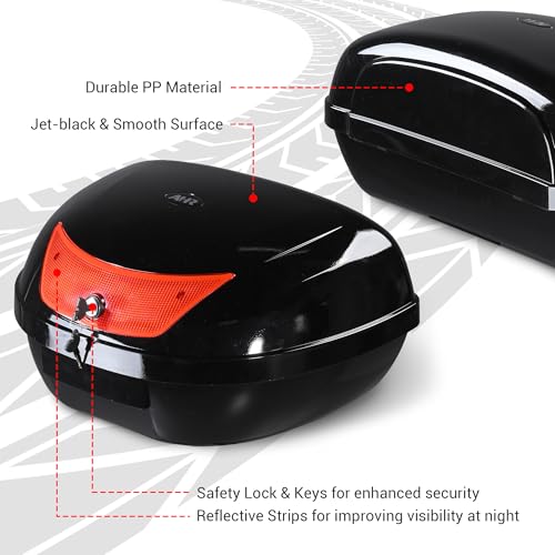 Yescom 50L Universal Motorcycle Tour Tail Box Scooter Trunk Storage w/Lock Case - size: 50L