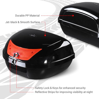 Yescom 50L Universal Motorcycle Tour Tail Box Scooter Trunk Storage w/Lock Case - size: 50L