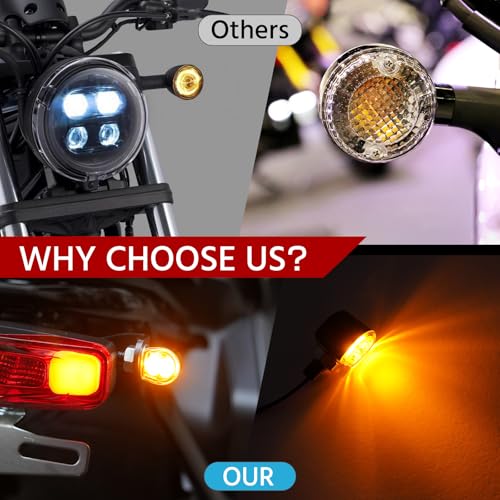 mini led turn signals motorcycle blinkers dirt bike Rear front turn signals universal bullet signal lights suitable for honda harley suziki motorcycles (TURN02) - color: 2 led chips