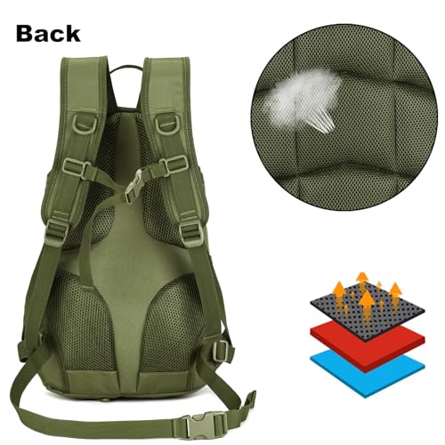 ArcEnCiel 15L Motorcycle Backpack Tactical Bag Rucksacks for Outdoor Camping Trekking Hunting with Patch - color: Green