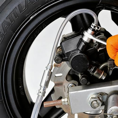Bittwee Motorcycle Brake Bleeder Hose, One Way Check Motorbike Brake System Bleeding Tools with Screw Caps, Motocross Stop Fluid Bleeder Kit, Universal for Motocross Dirt Bike Scooters - size: 1PC