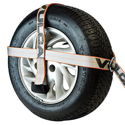 VULCAN Car Tie Downs - Snap Hook - Adjustable Loop - 4 Pack - Silver Series - 3,300 Pound Safe Working Load - size: Silver Series