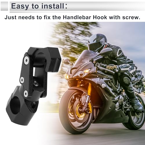 Motoforti Adjustable Universal Motorcycle Hanging Hook Rectangle Motorcycle Helmet Luggage Bag Holder Hanger for Scooters Bicycles Aluminum Alloy Black 1 Set 108mm