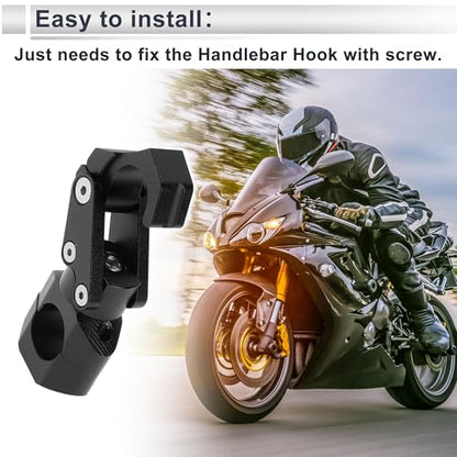 Motoforti Adjustable Universal Motorcycle Hanging Hook Rectangle Motorcycle Helmet Luggage Bag Holder Hanger for Scooters Bicycles Aluminum Alloy Black 1 Set 108mm