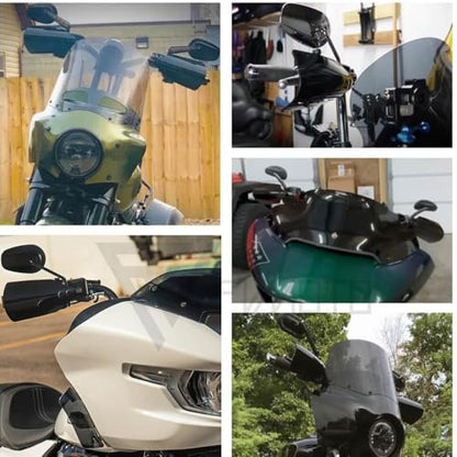 Club Style Handlebar Handguards Upgrade Bracket Compatible with Harley Touring Road Glide Electra Glide Road King CVO/SE, Softail Street Bob FXBB 114 FXBBS Low Rider ST 117 FXLRST 2009+ 2026 - color: Black