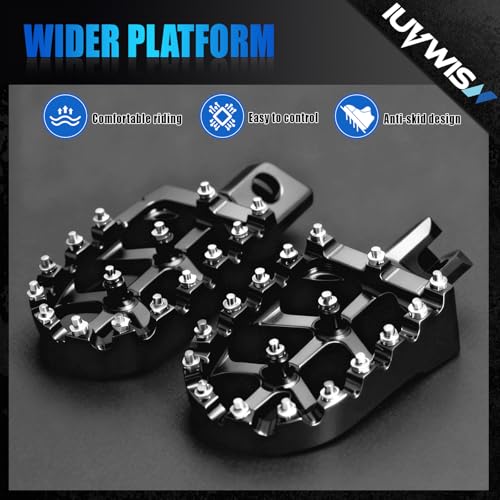 Motorcycle Foot Pegs Footpegs Rest Pedal MX Style CNC for Z125 Pro 2016-2024 Black - color: black