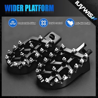 Motorcycle Foot Pegs Footpegs Rest Pedal MX Style CNC for Z125 Pro 2016-2024 Black - color: black