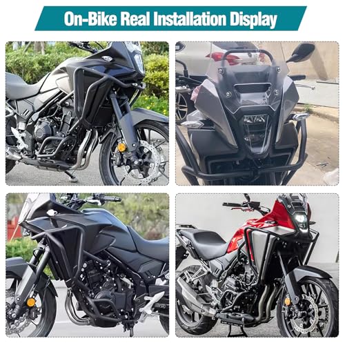 Highway Crash Bar Engine Guard Bumper Protector for Honda NX400 NX500 2024 2025 2026 NX 400 500 Motorcycle Frame Falling Protection Accessories (Upper and Lower)