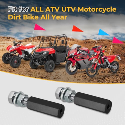M MATI 2Pcs Quick Release Flag Pole Holder Black Hold 1/4'' Flag Poles for ATV UTV Motorcycle Dirt Bike All Year - color: Black