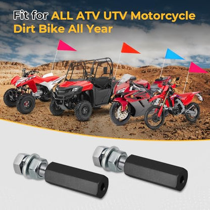 M MATI 2Pcs Quick Release Flag Pole Holder Black Hold 1/4'' Flag Poles for ATV UTV Motorcycle Dirt Bike All Year - color: Black