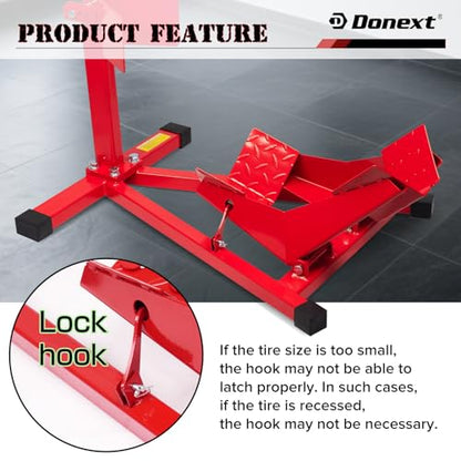 Motorcycle Front Tire Chock, Adjustable Motorcycle Wheel Chock, 1500 lbs Heavy Duty Wheel Stand for 17"- 21" Wheels, Motorbike Front Chock Trailer Stand(Red) - size: 1500lbs for 16"-21" Wheels（triangle）