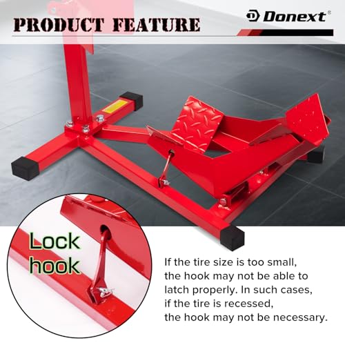 Motorcycle Front Tire Chock, Adjustable Motorcycle Wheel Chock, 1500 lbs Heavy Duty Wheel Stand for 17"- 21" Wheels, Motorbike Front Chock Trailer Stand(Red) - size: 1500lbs for 16"-21" Wheels（triangle）