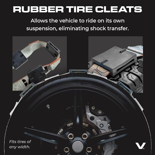 VULCAN Autohauler Car Tie Down - Rolling Idler 3-Cleat - 120 Inch - 4 Pack - Silver Series - 3,300 Pound Safe Working Load - size: Silver Series