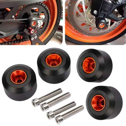 Duke 125 390 2012-2024 Frame Sliders - 4pcs Motorcycle Front Rear Fork Wheel Crash Protector for DUKE 125 390 Duke 200 RC125 RC390 RC250 2012-2019 2020 2021 2022 2023 2024- Black