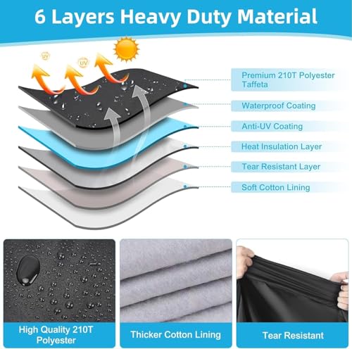 Motorcycle Cover Waterproof for Yamaha R1 R3 R6 R7 R9, Heavy Duty Outdoor Sun Rain Snow UV Dust All Weather Protection Motorbike Cover with Soft Cotton Lining & Lock Hole - size: YZF R6