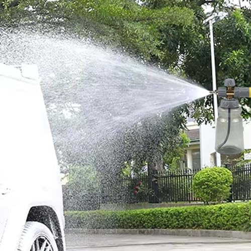 Dual Purpose Foam Spray Bottle 1000ml with Nozzle Connecting Rod for Car Wash Motorcycle Roof Driveway Cleaning(1set)